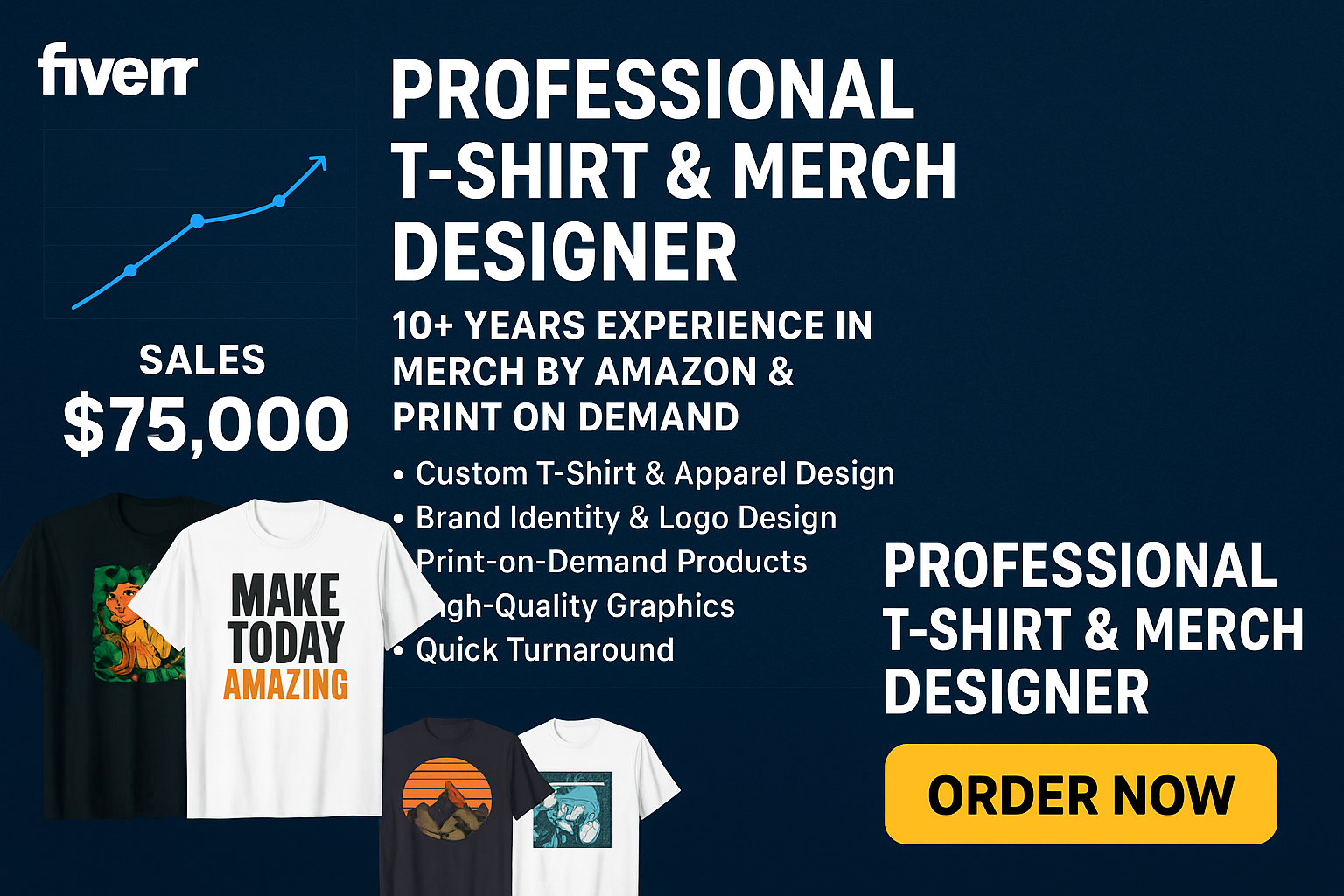 I will design t shirt graphics for merch by amazon, redbubble and pod